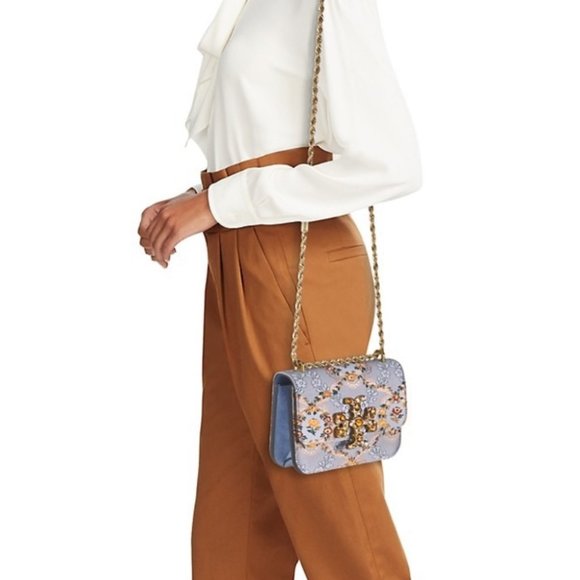 🔥Tory Burch Eleanor Small Jeweled Logo Shoulder Bag - Picture 17 of 17